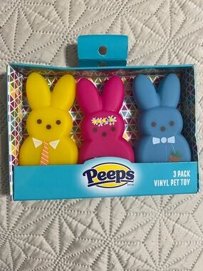 3-Pack Vinyl Pet Toy - Yellow, Pink, Blue